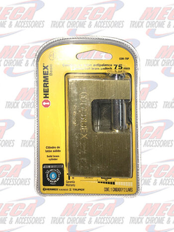 SLIDING BOLT PADLOCK 75MM HERMEX BRASS LOCK