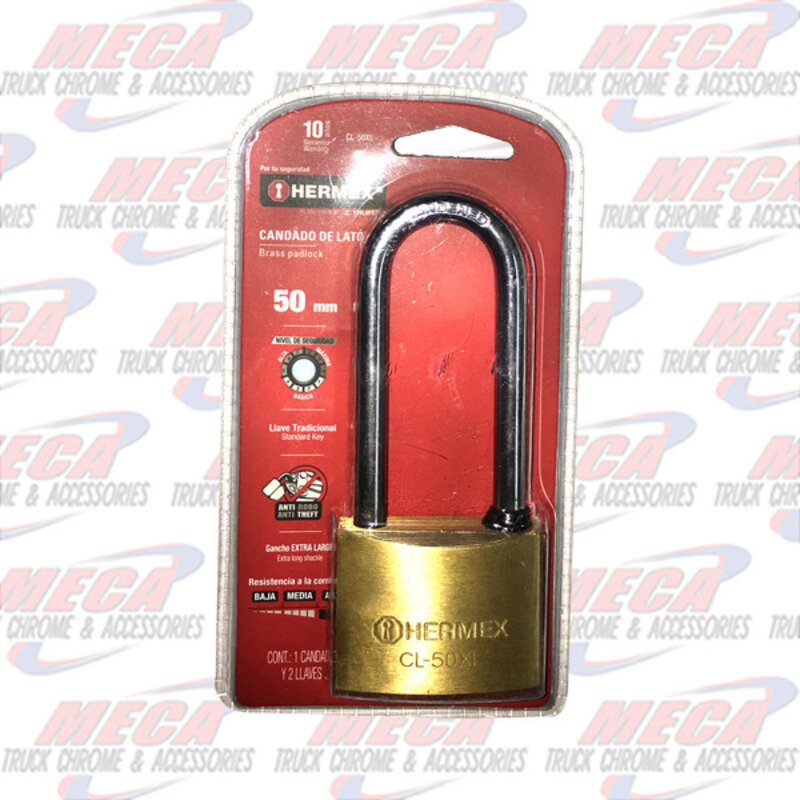 BRASS PADLOCK 50MM LONG HERMEX TRUPER LOCK