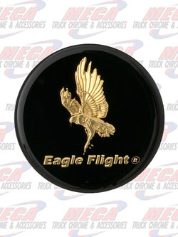 EMBLEM DECAL BLACK/GOLD EAGLE FLIGHT 53MM EA