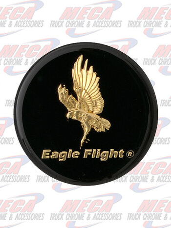 EMBLEM DECAL BLACK/GOLD EAGLE FLIGHT 53MM EA