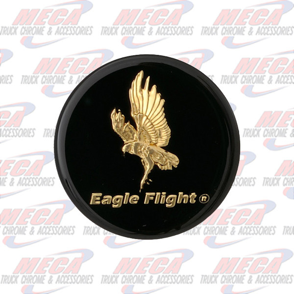 EMBLEM DECAL BLACK/GOLD EAGLE FLIGHT 53MM EA