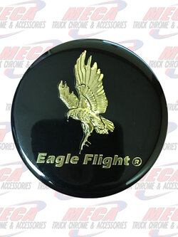 EMBLEM DECAL BLACK/GOLD EAGLE FLIGHT 70MM EA