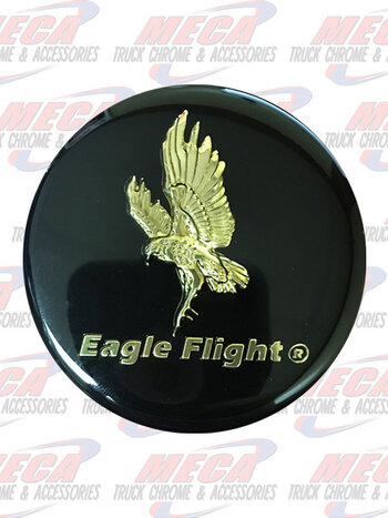 EMBLEM DECAL BLACK/GOLD EAGLE FLIGHT 70MM EA
