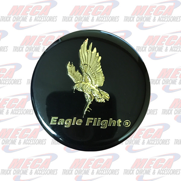 EMBLEM DECAL BLACK/GOLD EAGLE FLIGHT 70MM EA