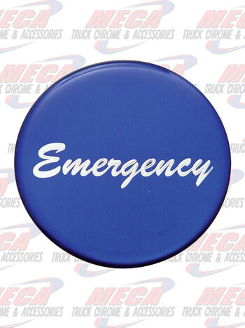 GLOSSY STICKER 'EMERGENCY' BLUE