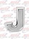 CHROME LETTER J 1" TALL