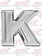 CHROME LETTER K 1" TALL
