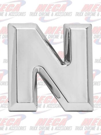 CHROME LETTER N 1" TALL