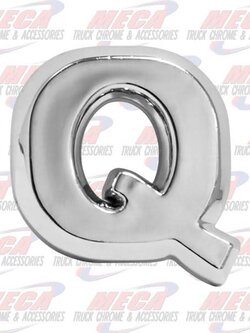 CHROME LETTER Q 1" TALL