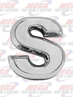 CHROME LETTER S 1" TALL