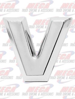 CHROME LETTER V 1" TALL