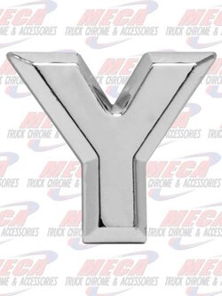 CHROME LETTER Y 1" TALL