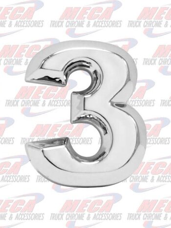 CHROME NUMBER 3 1" TALL