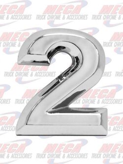 CHROME NUMBER 2 1" TALL
