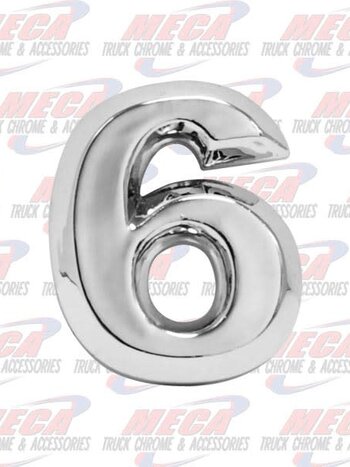 CHROME NUMBER 6 1" TALL