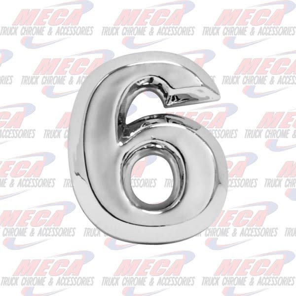 CHROME NUMBER 6 1" TALL