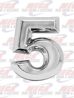 CHROME NUMBER 5 1" TALL