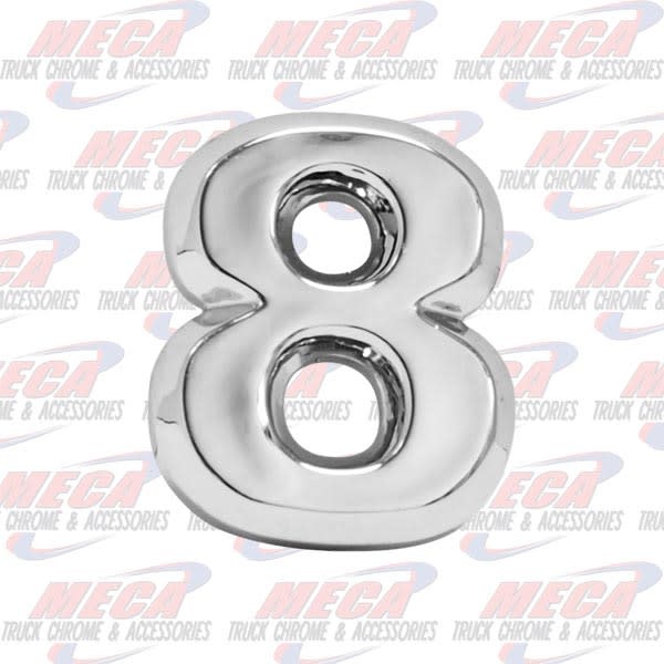 CHROME NUMBER 8 1" TALL