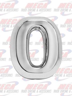 CHROME NUMBER 0 1" TALL