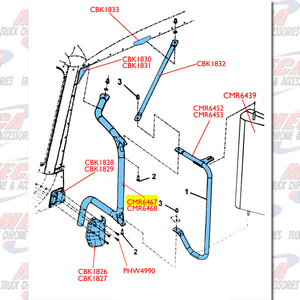 LARGE BRACKET DVR SIDE FOR NEW STYLE PB MIRRORS