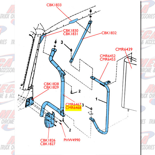 LARGE BRACKET PSG SIDE FOR NEW STYLE PB MIRRORS