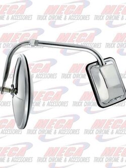 MIRROR HOOD MOUNT CURVED ARM BUBBLE CONVEX