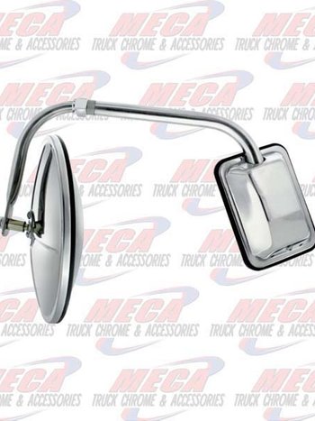 MIRROR HOOD MOUNT CURVED ARM BUBBLE CONVEX