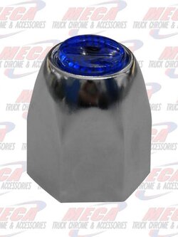 NUT COVER BLUE 1.5" METAL CHROME 20/TRAY