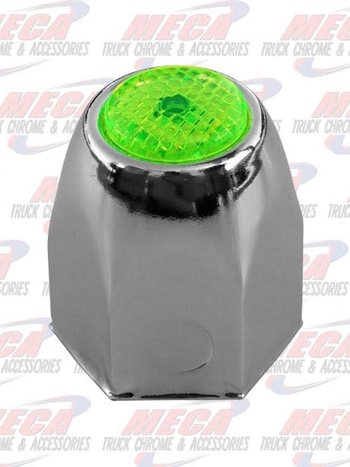 NUT COVER GREEN 1.5" METAL CHROME 20/TRAY