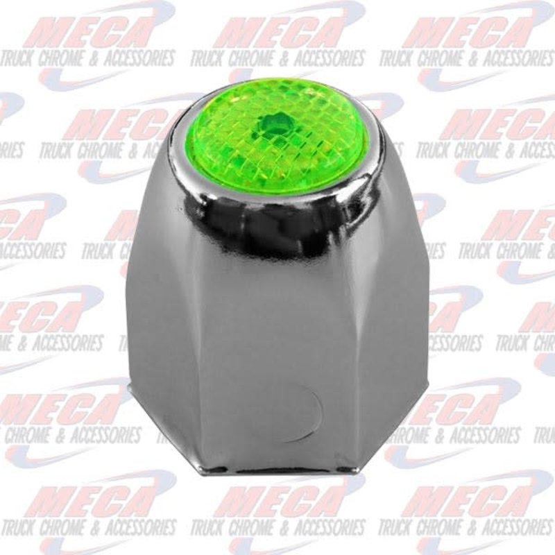 NUT COVER GREEN 1.5" METAL CHROME 20/TRAY