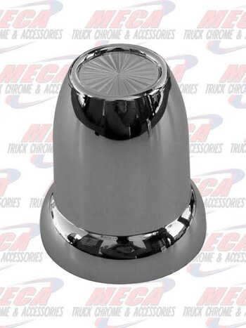 NUT COVER PLASTIC CHROM W/FLANGE 33MM HOLLOW 10/PK