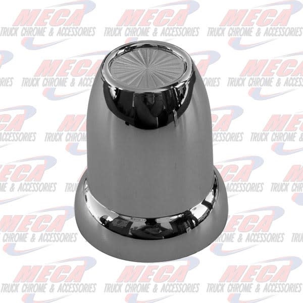NUT COVER PLASTIC CHROM W/FLANGE 33MM HOLLOW 10/PK