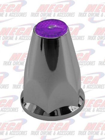 NUT COVER PLASTIC CHROM W/FLANGE 33MM *PURPLE 20PK