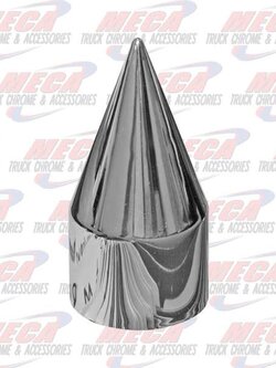 NUT COVER PLASTIC CHROME THREADED 33MM SPIKE TIP 10PK