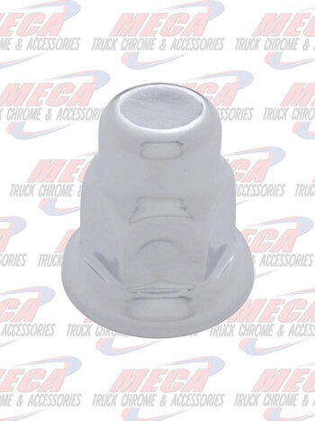 NUT COVER METAL CHROME TALL W/FLANGE 33MM 10PK