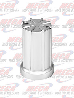 CR. PLASTIC 8 SPOKE PUSH-ON NUT COVER 33MM X 3-3/8" H