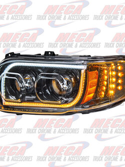HEADLIGHT HOUSING PB 388, 389 DRIVER SIDE 100% LED BLACK HEADLAMP