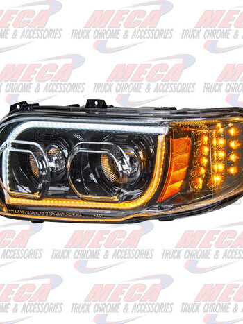 HEADLIGHT HOUSING PB 388, 389 DRIVER SIDE 100% LED BLACK HEADLAMP