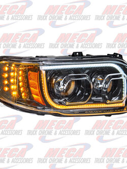 HEADLIGHT HOUSING PB 388, 389 PASSENGER SIDE 100% LED BLACK HEADLAMP