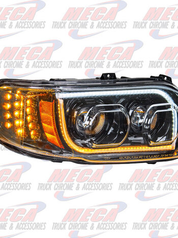 HEADLIGHT HOUSING PB 388, 389 PASSENGER SIDE 100% LED BLACK HEADLAMP