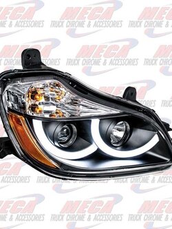 HEADLIGHT ASSEMBLY KW T680 PASSENGER SIDE BLACK