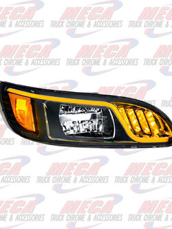 HEADLIGHT HOUSING PB  386, 387, 382, 384 PASSENGER 100% LED BLACK