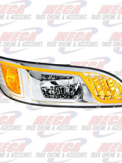 HEADLIGHT HOUSING PB  386, 387, 382, 384 PASSENGER 100% LED CHROME