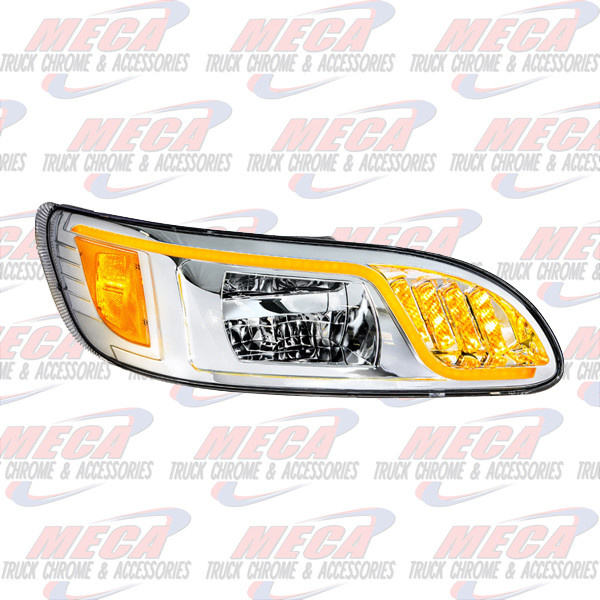 HEADLIGHT HOUSING PB 386/387 PASSENGER 100% LED CHROME