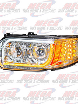 HEADLIGHT HOUSING PB 388, 389 DRIVER SIDE 100% LED CHROME HEADLAMP