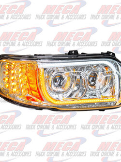 HEADLIGHT HOUSING PB 388, 389 PASSENGER SIDE 100% LED CHROME HEADLAMP