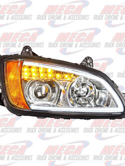 HEADLIGHT ASSEMBLY KW T660 T700 PASSENGER CHROME PROJECTOR
