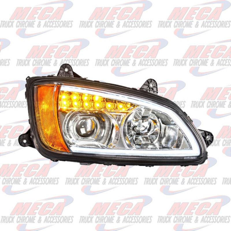 HEADLIGHT ASSEMBLY KW T660 T700 PASSENGER CHROME PROJECTOR