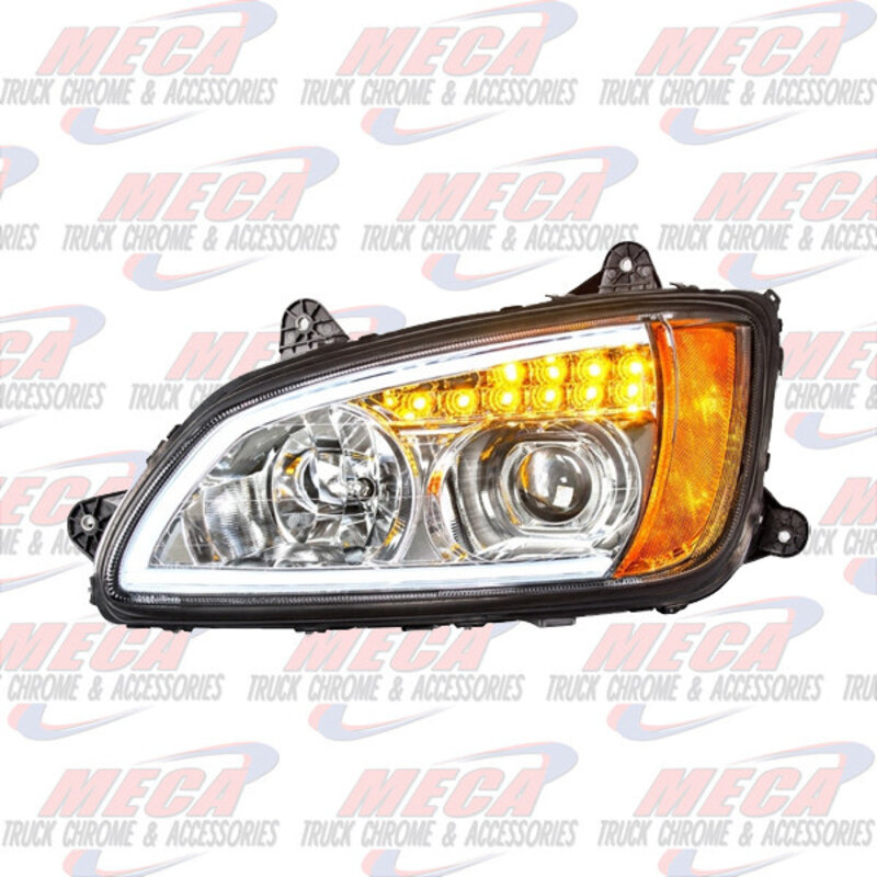 HEADLIGHT ASSEMBLY KW T660 T700 DRIVER CHROME PROJECTOR