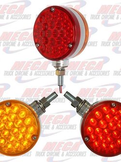 4" PEARL DOUBLE FACE RED/AMBER LED LIGHT, 24-LED PER SIDE